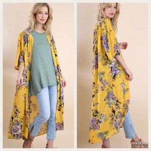 S M Umgee Wildflower Chorus kimono yellow